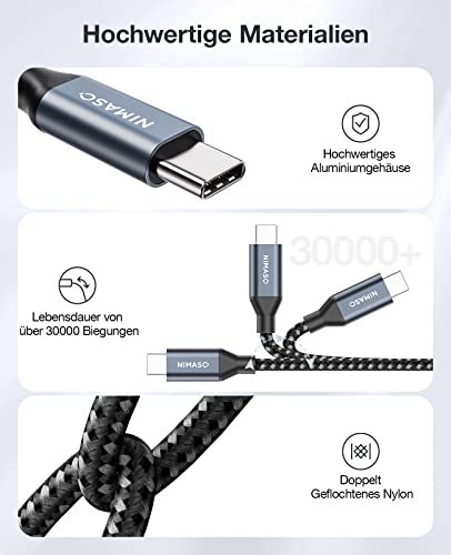 Nimaso USB C auf USB C Kabel 1M mit 100W Schnellladung