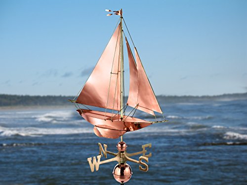 Good Directions 909P Racing Sloop Weathervane, Pure Copper, Boat thumb #3