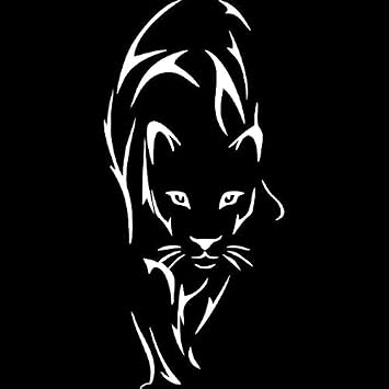 LLI Stalking Panther Outline | Decal Vinyl Sticker | Cars Trucks Laptop | White | 5.5 x 2.6 in | LLI1010
