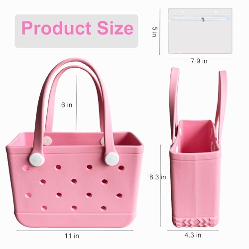 Rubber Beach Tote Bag Waterproof and Sandproof,Lightweight Travel Bag,Zippered Inner Pocket,Pool Travel Camping2