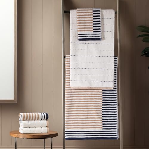 Image of MYTRIDENT Symphony of Threads Towel, 6Pc Set (2 Bath - 75 cm x 150 cm, 4 Hand - 40 cm x 60 cm), 100% Cotton, 625 GSM, Thrive-Ligne