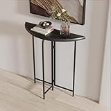 Design élégant en forme de croissant : Cette console demi-lune arbore une silhouette unique en forme de croissant, apportant une touche artistique et moderne à votre entrée ou votre salon, tout en optimisant l'espace et en sublimant le style de votre intérieur.