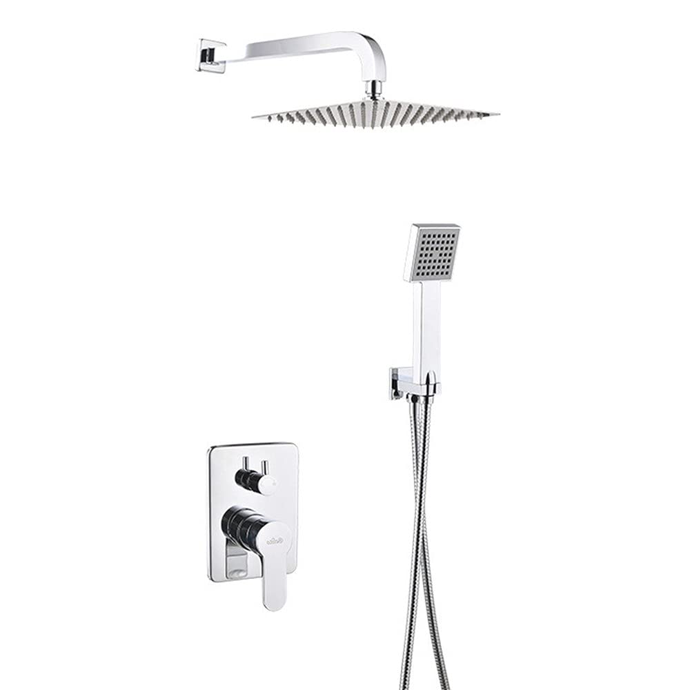 Système de douche encastré haut de gamme et kit de douche effet pluie 20 cm injection d'air exclusive