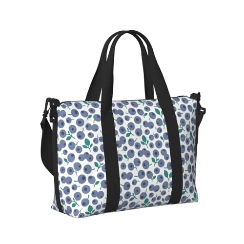 Laptop Tote Bag for Women Work - cute Blueberry Print Gym Bag for Women Men, Personal Item Crossbody Travel Bags Carry On, Overnight Weekender Bags for Women Travel