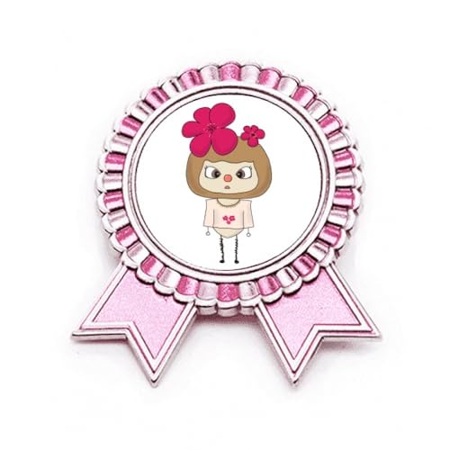 Broche en forme de fleur rose d'hiver en métal taille M