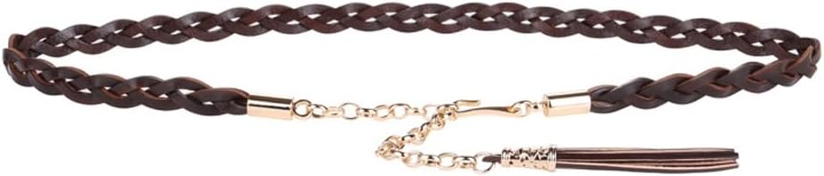 Cowhide Woven Thin Waistband For Women's Decoration With A Dress Waist Cinching Waist Chain Small Belt