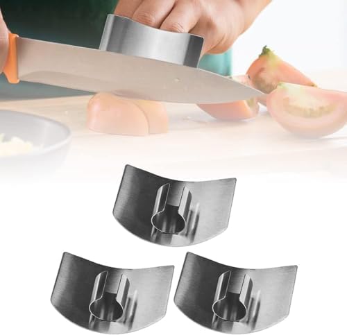 Stainless Steel Finger Guard, 2024 New Finger Hand Protector for Cutting Food, Slicing Tool Finger Protector Finger Protectors when Cutting, Slicing, Dicing, Chopping Vegatables (3, Single Finger)