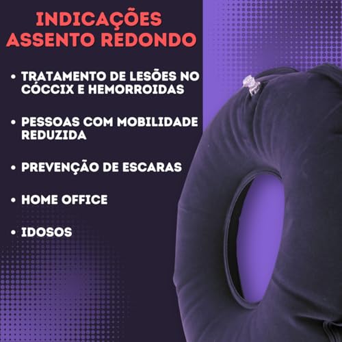 Almofada Assento Hemorroida Cóccix Orifício Pós-Parto PVC Cadeira Tratamento Lesão Especial Macia Co