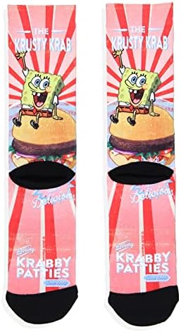 Nickelodeon SpongeBob SquarePants Krabby Patties Sublimated Crew Socks