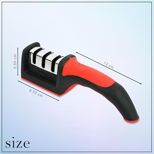 Image of Knife Sharpener Manual 3 Stage Knives Sharpner Tool Advanced Knife Sharpener for Kitchen Knife Sharpner Knives Sharpening Tool for Steel Knives