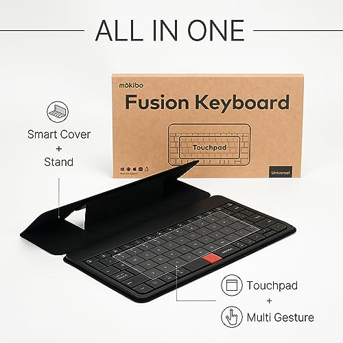 MOKIBO Fusion Keyboard, Universal, Portable All-in-One with Built-in Touchpad, Bluetooth, iPad, Mac, Windows, Android, Chrome OS - Image 2