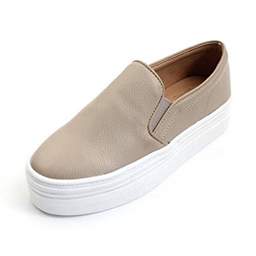 epdavin Women's Casual Simple Slip-On Mid Heels Platform Shoes Fashion Sneakers2