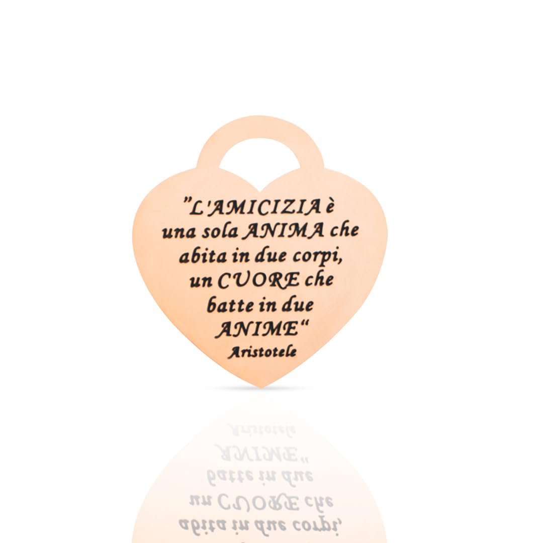 SAGA GIOIELLI BRACCIALE RIGIDO DONNA FRASI PENSIERI PAROLE EMOZIONALE INCISIONE ACCIAIO CUORE ROSE'