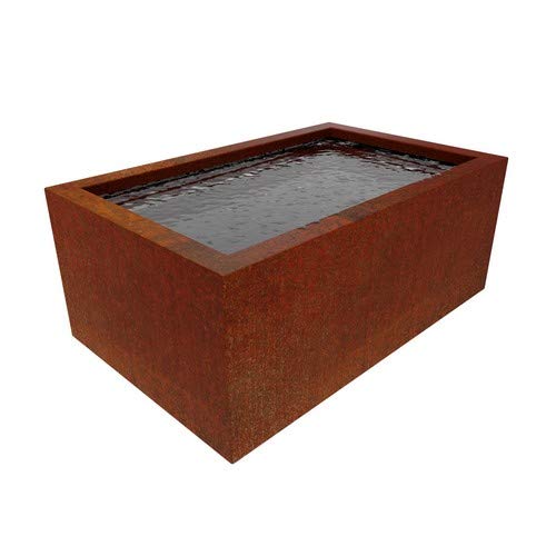 Round Wood 300 x 200 x H.60cm Lacus Corten Steel Pond- Water Feature - Garden Design