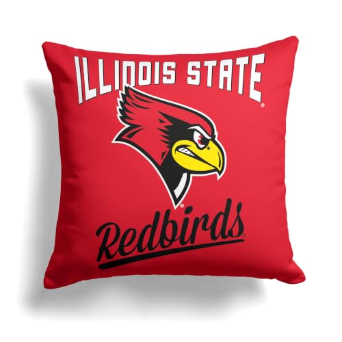 Northwest NCAA Illinois State Redbirds Alumni Double-Sided Printed Throw Pillow, Soft Decorative Polyester Fan Cushion, Couch Bed or Game Room Decor, 18 x 18 in