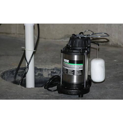 WAYNE - 1 HP Submersible Cast Iron and Stainless Steel Sump Pump with Integrated Vertical Float Switch - 6,100 Gallons Per Hour - Heavy Duty Basement Sump Pump