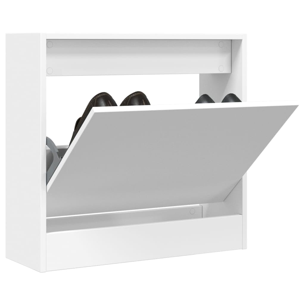 Armoire à Chaussures Blanche 60 x 21 x 57 cm Bois Composite