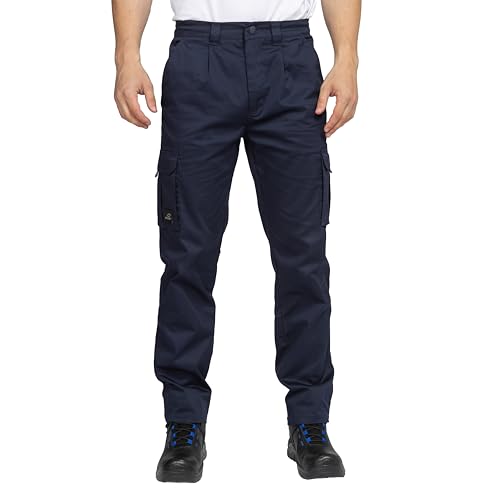 BWOLF Prime Arbeitshose Herren Arbeitshose Herren mit vielen Taschen und extra verstärktem Hosenbund Cargohose mit Spandex (DE/NL/SE/PL, Alphanumerisch, XL, Regular, Regular, Blau) – Bild 2