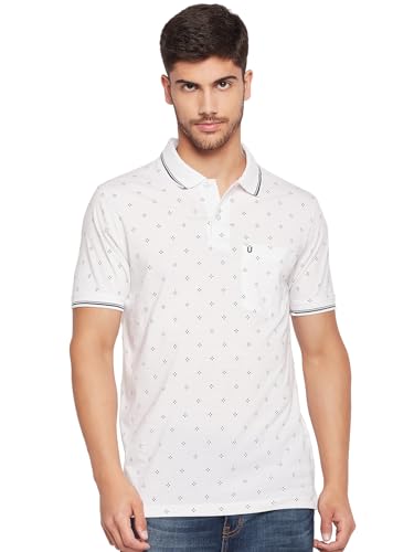 Image of UNIBERRY Men's Cotton Blend Half Sleeve Printed Polo Neck T-Shirt Has A Short Sleeve & Pocket On ChestBZRMT6-MR