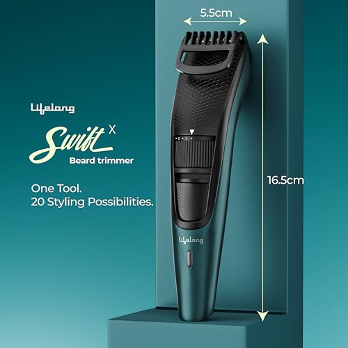 Image of Lifelong Beard Trimmer for Man | Timmer Men Beard | Cordless Trimmer for Men All in One | Grooming Kit with Skin Friendly Blades | Shaving Machine with 20 Lengths, 50-Min Runtime, Type-C Rechargeable