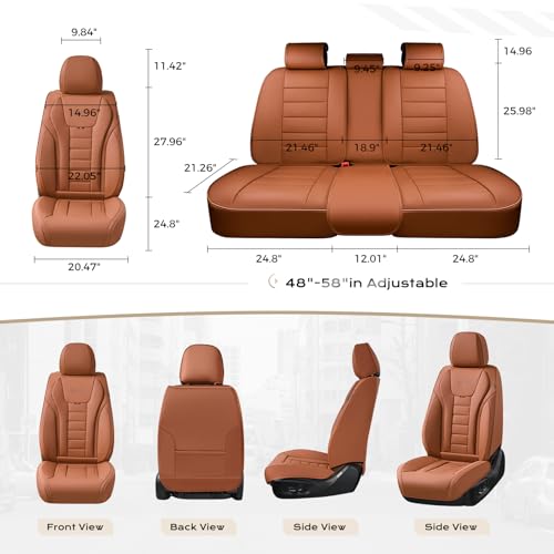 Image of Coverado Car Seat Covers, Front Covers for Cars, Car Seat Cover Front Seats, Automotive Seat Cover, Waterproof, Leather Car Seat Cushion, Universal Interior Covers Seat Protectors for Most Cars