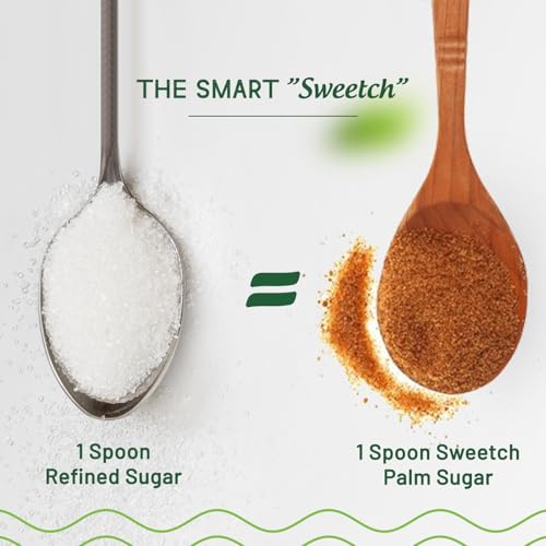 Image of Sweetch Pure Palm Sugar 350g Jar Each (Pack of 2) | Natural Low GI, Unrefined, Traditional Sweetener | Mineral Rich & No Chemicals | Healthy Substitute to White Sugar for Baking, Desserts, Tea, Coffee & Daily Cooking