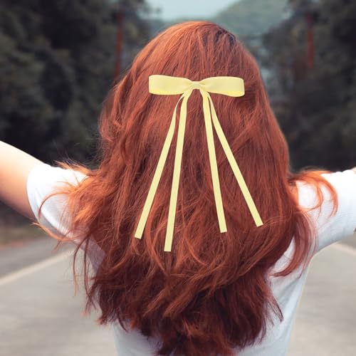 Pinza Lazo Grande de Encaje Amarillo para Mujer miniatura 7