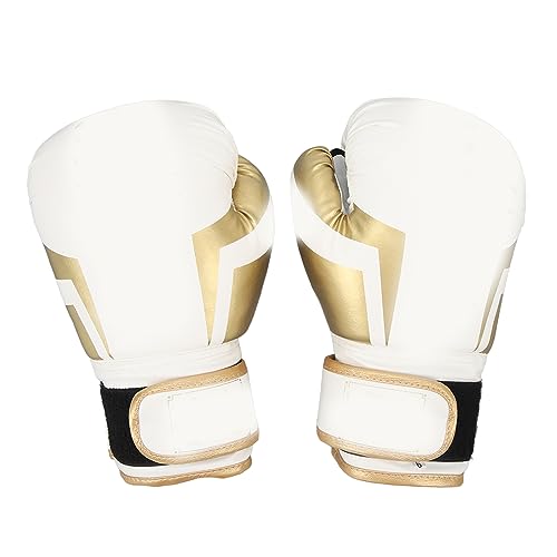 Guantes de Boxeo Hinchables Transpirables Universal Entrenamiento Blanco Oro