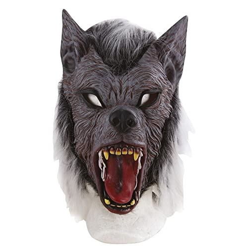 P'tit Clown- Masque adulte latex intégral loup garou, Unisex, 10178, Taille Unique