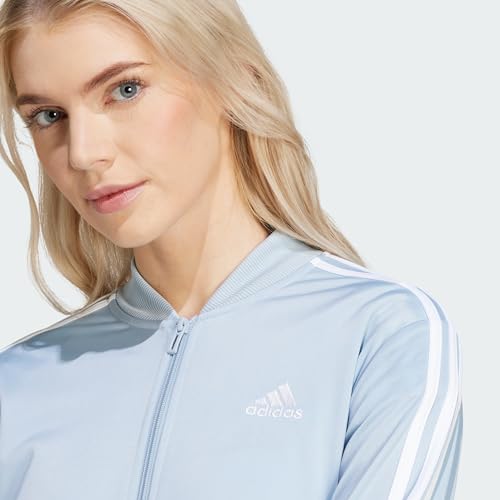 adidas Fato de treino feminino Essentials com 3 listras, azul maravilha azul/branco, M