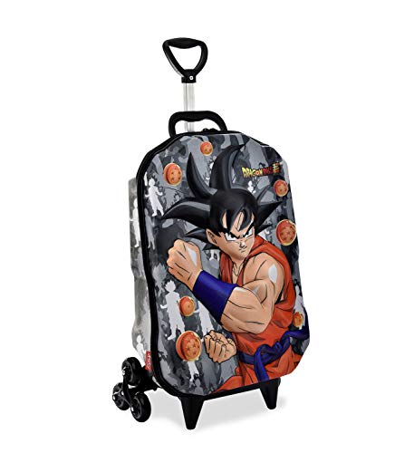 Mochila Escolar 3D com 6 Rodinhas Dragon Ball Super Goku - Maxtoy