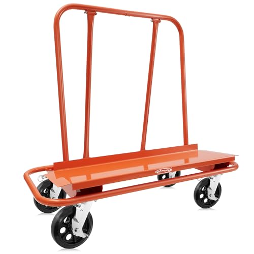 GypTool Heavy Duty Drywall Sheet Cart & Panel Dolly with 4 Swivel Wheels - Orange