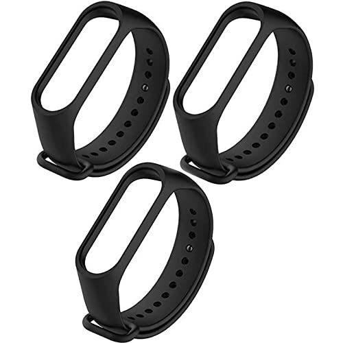 Inefable® Mi Band 3 & 4 Strap Band Wristband Strap Compatible with Mi Band M3 & M4 Original Device Not Included |Black, Pack of 3-image-16