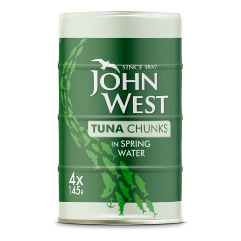 John West Tuna Chunks in spring water 4 X 145 g. Naturally high in protein Cover