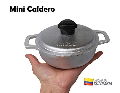 Imusa Usa 0.7Qt Traditional Colombian Mini Caldero (Dutch Oven) For Cooking And Serving, 0.7 Quart, Silver #TOP1