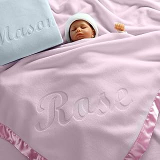 Custom Catch Personalized Baby Blanket for Girls - Pink - Newborn or Infant