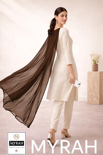 Image of MYRAH Chiffon Solid Casual Daily Use Dupatta For Women's & Girls Length - 2.50 Meter