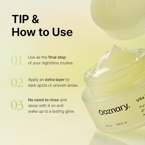 OOZNARY Vita 3 Pudding Cream with Vitamin C, Niacinamide, and Glutathione for Radiant Glow & Extra Hydration | Korean Moisturizer | 1.69 fl.oz 50ml