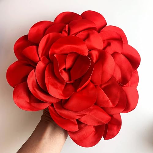 Image of Heyiwell Large Satin Fabric flower for Brooch Pin Wedding Party Dance Dress Suit Clothes Head Hair Accessories DIY Decor 9.45 inchInch