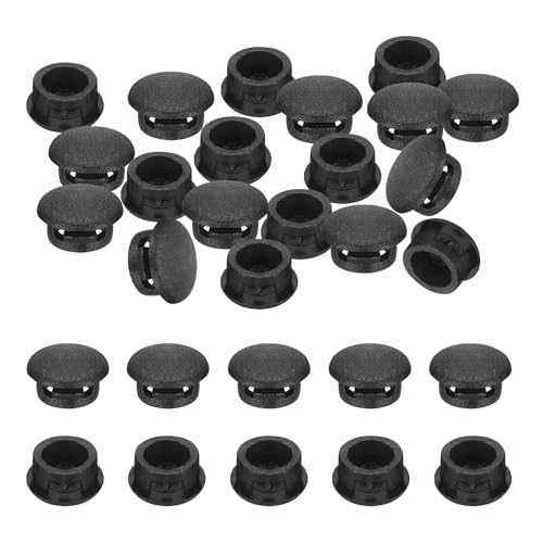 Image of PATIKIL 3 /8 inch Plastic Tubing End Caps, 40Pcs Round Hole Plug Insert for Round Iron Pipe Chair Leg Table Bookshelves Patio Furniture, Black