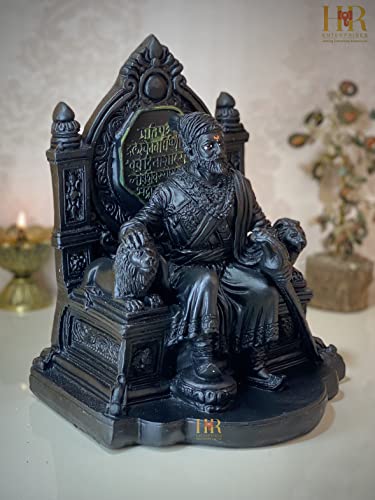 Image of HR Enterprises ( Black 900 SM. Chhatrapati Shivaji Maharaj Statue, Shivaji maharaj Murti for Home Decor, Office Decor, Gifting, Statue for Living Room, showpieces in Home.