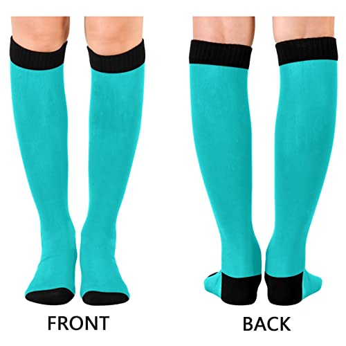 Wusikd Darkturquoise Compression Socks for Women and Men Circulation Long Socks for Athletic Running 12