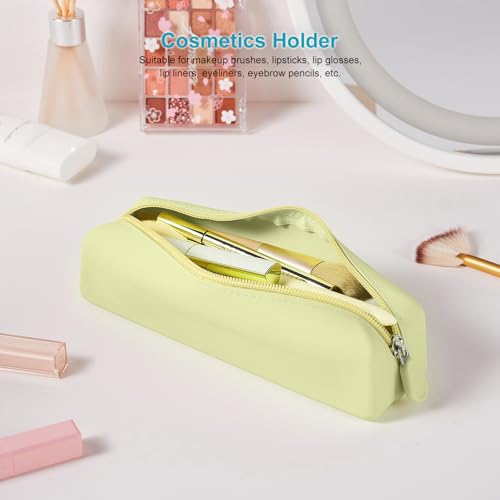 Image of Silicone Pencil Pouch, Pencil Case Organizer, Cute Penci Bag, Pencil Case Pouch, Pencil Bag, Makeup Pouch Peak Green