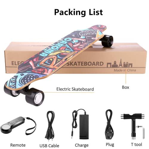 Caroma Electric Skateboard With Wireless Remote, 700W Dual Motor, 15Mph Top Speed, 10-12 Miles Range, 8 Layer Maple, Load Up To 220Lbs, 36" Electric Skateboard For Teens Adults (#2) #TOP7