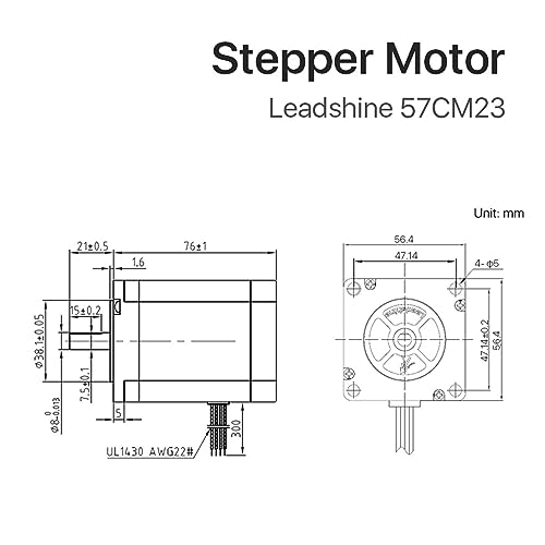 Moteur pas à pas 57CM23 2 phases 230Ncm 5A avec câble 4 fils pour commande CNC précise