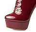 ANN CREEK Women's 'Niwen' Knee High Sexy Fashion Ultra High Stiletto Heels Platform Lace Up Boots Wine 10