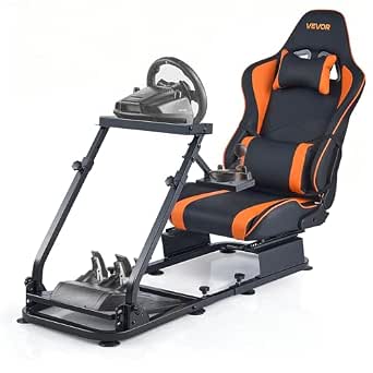 VEVOR Racing Wheel Stand, Heavy-Duty Simulator Cockpit Steering Stand with Dual-Rail Dual-Arm, Fit Logitech G25,G27,G29,G920,G923, Thrustmaster T300RS,TX F458,T500RS,T3PA-PRO (F1/GT) and CSR Pedals