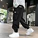 Kids Boys Baggy Sweatpants Fashion Elastic Waist Lightweight Cargo Pants Casual Loose Hiking Outdoor Athletic Joggers Black