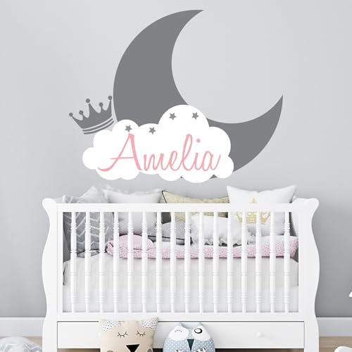 Vinilo decorativo personalizado Luna y Nube 38x38 cm