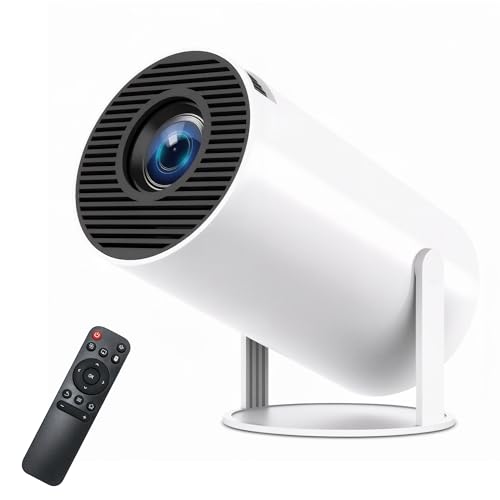 COSOWO プロジェクター リアル1080P 家庭用 270°回転 Wi-Fi6瞬間接続 天井投影 短距離投影 自動台形補正 大画面 スタンド一体型 軽量 日本語取扱説明書 ホワイト